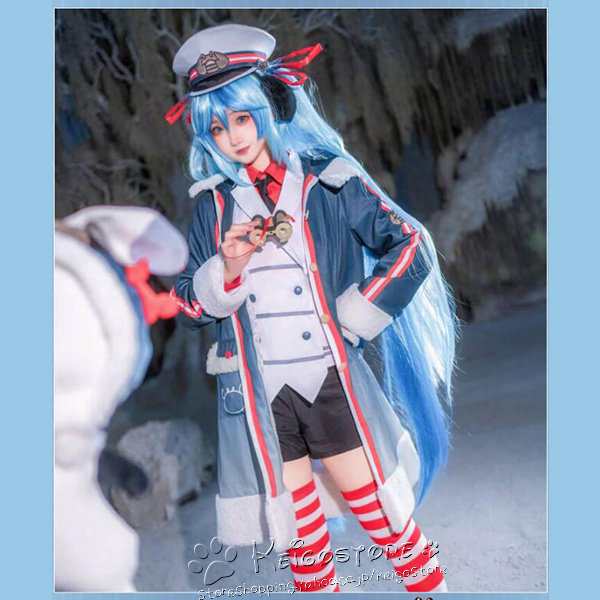 送料無料◇VOCALOID 初音ミク 風 雪ミク コスプレ衣装 ウィッグ 靴